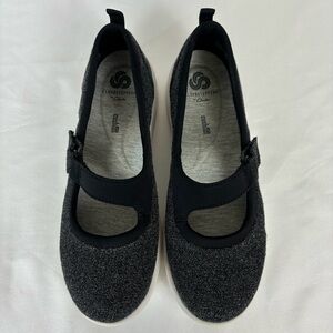 Clarks Mary Jane Sneakers Low Top Fabric Casual Comfort Shoes Gray Size 8